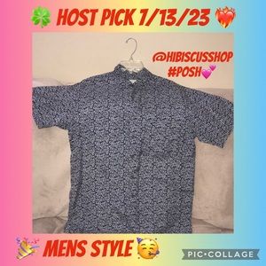 Jeffrey Banks medium 100% silk button down shirt blue/white 💕